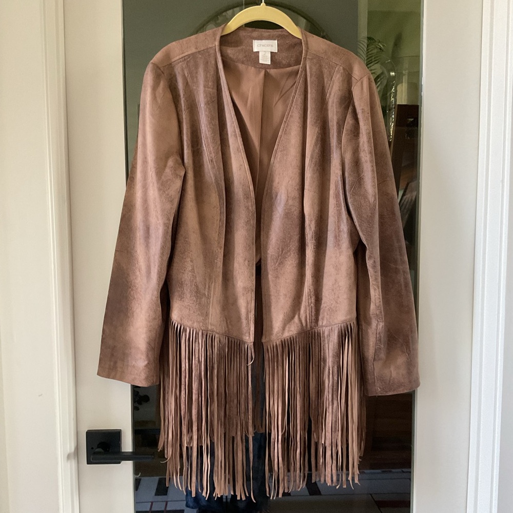Chico's Brown Fringe Jacket Size 2
